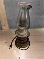Antique Glass oil lamp Converted to electric