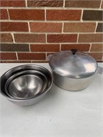 Aluminum pot, SS bowls