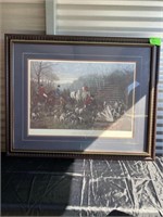 Large framed Hunting Picture - Vintage