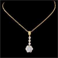 0.95ctw Diamond Pendant in 18K Yellow Gold