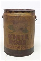 Vintage 5 Gallon White Rose Oil Can