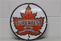 Vintage Supertest Porcelain Sign 11.75D