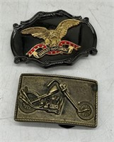 (2) Vintage Harley Davidson Belt Buckles