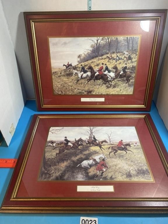 George Wright fox hunt pictures. “Full Cry” “