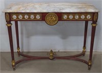 (L) French Style Marble Top Accent Table. W/