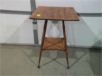 VINTAGE SQUARE WOOD TABLE, 29 1/4" T X 20'