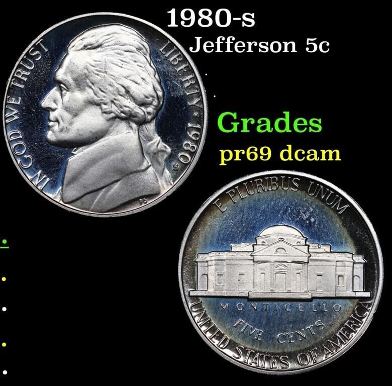 Proof 1980-s Jefferson Nickel 5c Grades GEM++ Proo