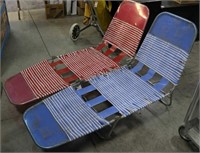 2 Vinyl Tube Strap Folding lawn Chairs