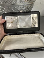 VTG MID CENTURY TRAVEL ALARM CLOCK RADIO BY KAWA