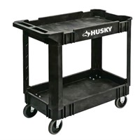 Husky 2-Tier Plastic 4-Wheeled Service Cart