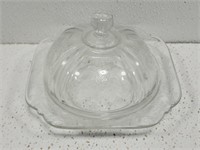 Clear Glass Covered Dish