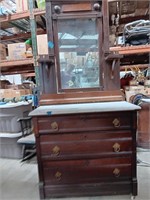 Vintage Dresser With Mirror and Marble Top.