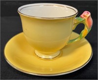 PRETTY ROYAL WINTON CUP & SAUCER W ROSE HANDLE