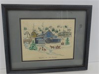 Helen Jean Smith Winter At The Mill Framed Drawing