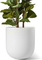 LE TAUCI 12 Inch Ceramic Plant Pots  White