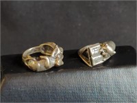 (2) CAT THEMED LADY'S STERLING RINGS