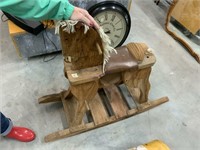 Wooden child’s rocking horse