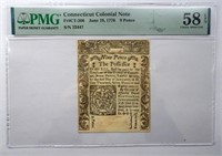 1776 CONNECTICUT COLONIAL NOTE PMG