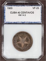 1920 40C CUBA CENTAVO VF25 PCI KM 14.3