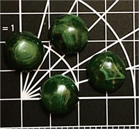 Round Malachite Cabochons (#4 Total)