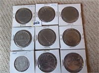 9 Canadian One Dollar Coins
