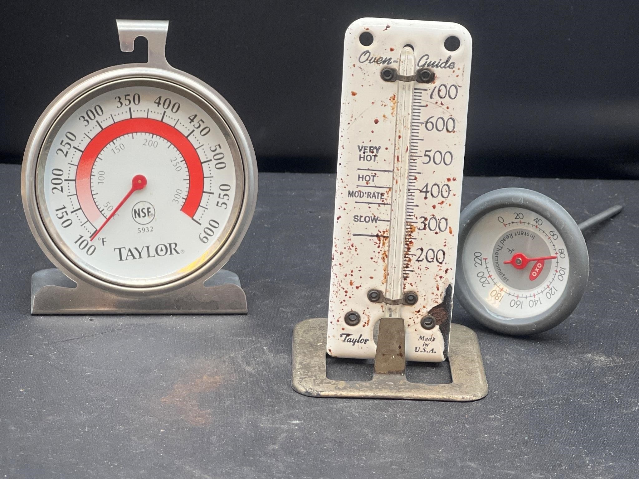 2 Taylor thermometers and OXO