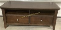 Dark Wood 2 Drawer Coffee Table