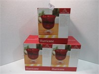 NEW Red Glass Hurricane Candle Holders - qty 3