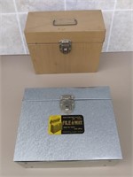 F1) (2) Vintage Metal File-A-Way Storage Boxes