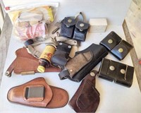 HOLSTERS AND ASSORTED CLIPS, MISC, SPEED LOADER