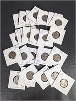 Twenty-seven Jefferson Nickels, 1950s-Various Date