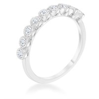 Round .27ct White Sapphire 9-stone Ring