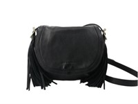 CHLOE Black Leather Fringe Shoulder Bag