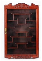 Chinese Hardwood Snuff Bottle Display Cabinet