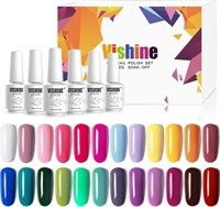 New Vishine 24pcs Soak Off Gel Nail Polish Set