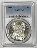 1881-S Morgan Silver $1 PCGS MS63