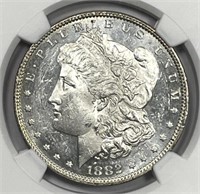 1882 Morgan Silver $1 Obverse PL NGC MS60