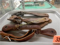 GROUP OF 3 CUSTOM MADE LEATHER SPUR STRAPS