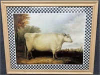 Framed Country Print of Cow