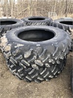 Two 20.8R38 tractor tires