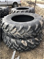 Two 20.8R38 tractor tires