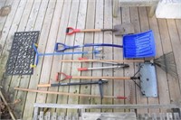 Assortment of Garden Tools, Shovels, Spade, Claw