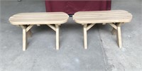 2 Small Wooden Benches/End Tables