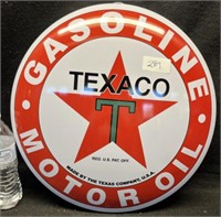 REPOP TEXACO GASOLINE ROUND METAL SIGN