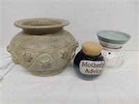 Home Decor Lot-Candle warmer, Bank & more