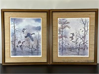 (2) Vintage Framed Prints - Wood Duck and Mallard