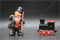 Vintage Goebel Chimney Sweep & Black Train Figures