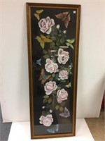 Colorful painting of roses on black background