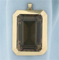 130ct Smokey Topaz Statement Pendant in 14k Yellow