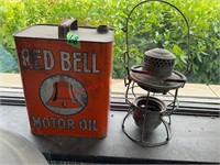 Red Bell Motor Oil 2 Gallon Can, Adams & West